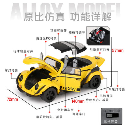 1:32 Volkswagen Beetle 1303 Cabriolet Convertible Alloy Metal Diecast Model Car Boy’s High Simulation Miniature Holiday Present