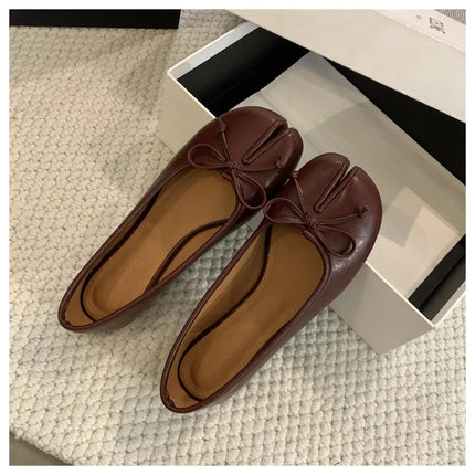 New Brand Women Flats Soft Ballet Shoes Slip On Loafers Soft Moccasins Tabi Ninja Casual Shoes Mujer Ladies Shoes Bow Knot Mujer
