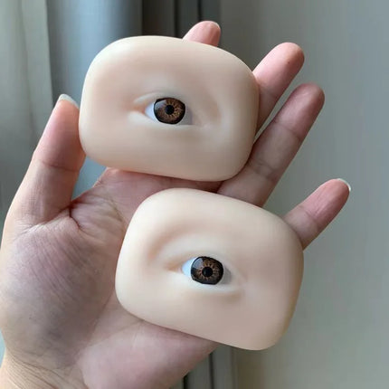 A Pair Three-Dimensional Eyebrow And Eye Module With Eye Practice Skin Simulation Human Soft Silicone Line Eyebrow For Beginners