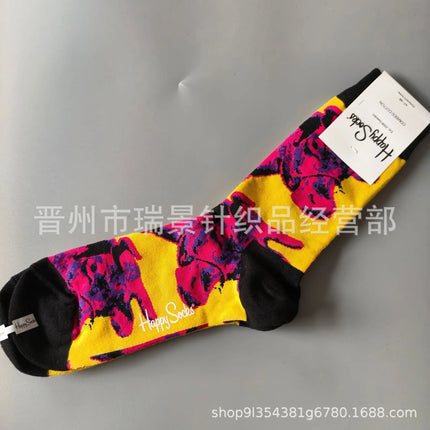 High Quality Fashionable Men's Mid-Calf Cotton Socks HappySocks New Arrival Suitable for All Seasons Swedish Design
