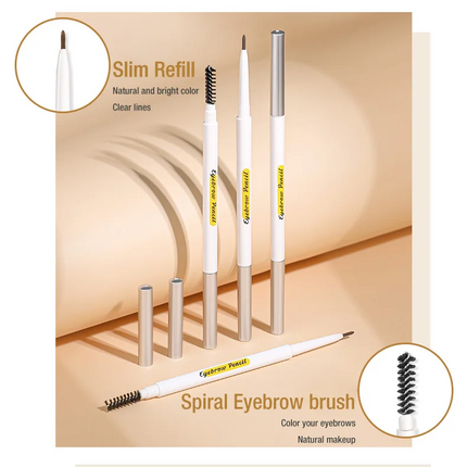Kemelo Eyebrow Pencil Very Fine Waterproof, Sweat Proof Lasting Without Decolorization Makeup Artist Special Root Clear