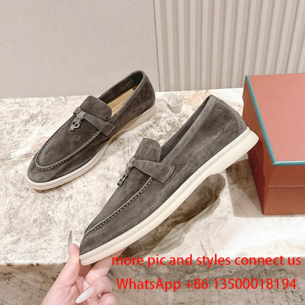 Designer luxury 2026 new casual women's fashionable and comfortable versatile loafers all leather flat shoes