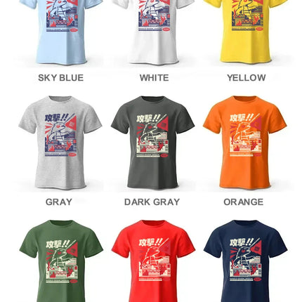 Urban Anime Dinosaur Graphic T-shirt - Unique Japanese Cartoon Design for Men Women Trendy Streetwear