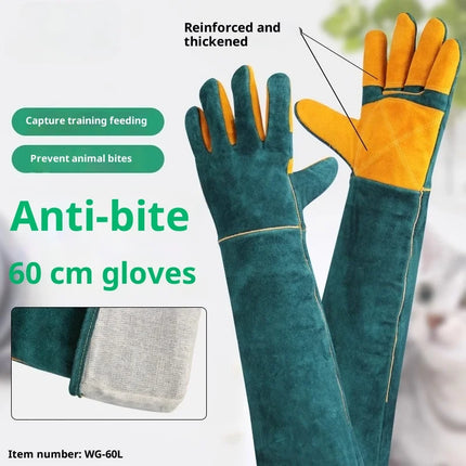 Pet Viper Anti-Bite Gloves Dog Training Anti-cat and Dog Scratch Gloves Anti-scratch Scratch Injury Thickened Extended Cowhide