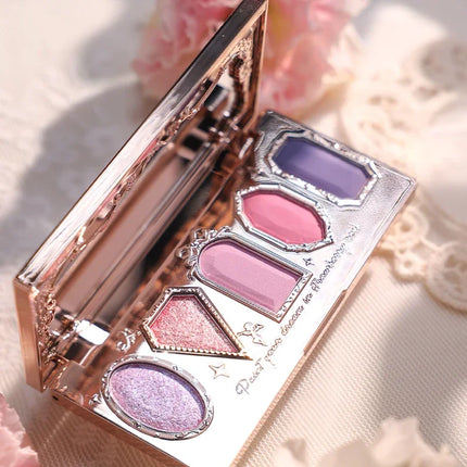 Flower Knows Violet Eye Shadow Strawberry Rococo Series Five-Color Eyeshadow Palette G01 Starmoon Strawberry 0.21OZ./6G