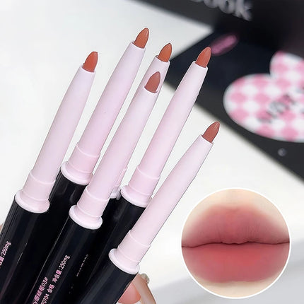 1Pc 3 Essential Colors Triple-Ended Waterproof Matte Lip Liner Pencil with Brush - Long-Lasting Non-Stick Natural Lip Makeup