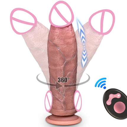 Huge Big Soft Vibrator Heating Realistic Dildo for Woman Men Wireless Telescopic Dick Masturbator Penis G Spot Vagina Anal