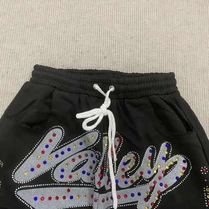 2026 New Retro Y2K Hot Diamond Letter Printed Sports Set, Hip Hop Punk Street Trendy Personalized Fashion Zipper Hoodie Pants