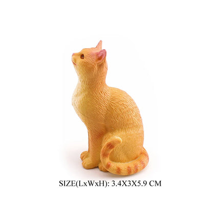 Realistic Plastic Cat Kitty Different Poses Figure Mini Cats Pet Model Figurines Cake Topper Kitten Toy Christmas Birthday Gift