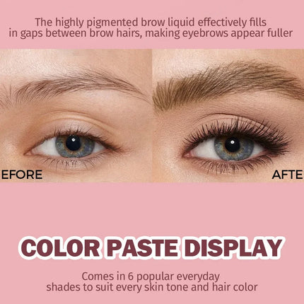 Wild Eyebrow Pencil Square Angled Brush Velvet 3D Brow Dye Cream Hairline Anti-smudge Waterproof Multifunction Eyebrow Tint Pen