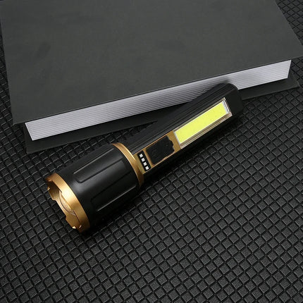 1/A Set Super Bright LED Flashlights USB Rechargeable Telescopic Zoom Tactical Torch Portable Long-Range Camping Fishing Lantern