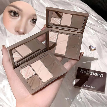 Sweet Mint Highlighter Contour Shading Powder Palette Makeup Matte Bronzer Highlight Glitter Brighten Face Blush Nose Contouring
