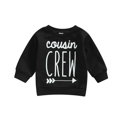 Citgeett Autumn Toddler Boy Girl Pullover Sweatshirt Casual Letter Printed Long Sleeve Tops Fall Spring Clothes