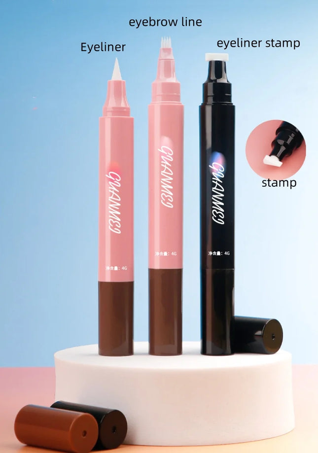 10/30/50pcs Empty Double-headed Triangle Stamp Eyeliner/ Four-forkhead Beard Stroke Pen/Eyebrow Pen Empty Tube Makeup Packing
