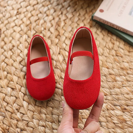 New Girl Dresses Casual Shoes Simple Fashion Children Leather Shoes Solid Color Spring Autumn Kids Princess Ballet Flat Shoes