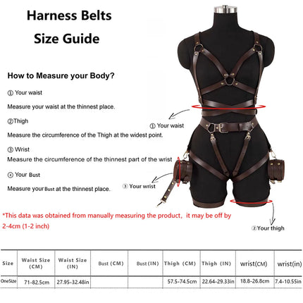 Women Leather Harness Sets  Brown Dress Up Accessories for Girlfriend Holiday Rave