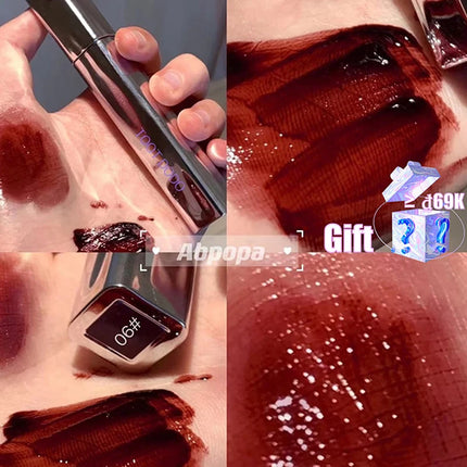 1Pc Moisturizing Color Displaying Watery Shine For Floral Center Mirror Lip Gloss - Bright Non Oily Beautiful Hydrated Lips