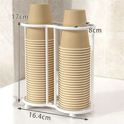 Disposable Cup Storage Holder Rack Shelf Water Tea Cups Wood Dispenser with Longer Stick Mug Display Stand Organizer Supplies
