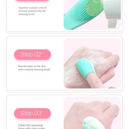 Silicone Nose Brush Facial Pore Cleaner Portable Blackhead Double-sided Massage Brushes Beauty Cleaning Tool Facial Nasal Scrub