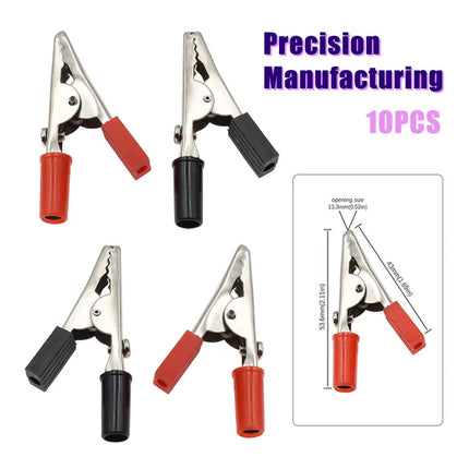 10 Pieces Metal Alligator Clips Test Clips, Electronic Product Test Clips with Screws and Solder Ports, Electrician Wire Clips
