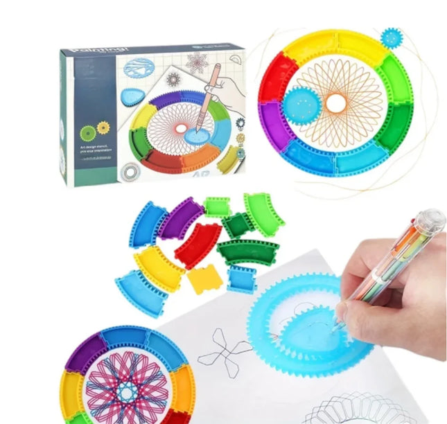 Funny Spirograph Drawing Toys Set Interlocking Gears & Plate Geometric Ruler Creative Educational Kids DIY art Crafts Ruler Toy