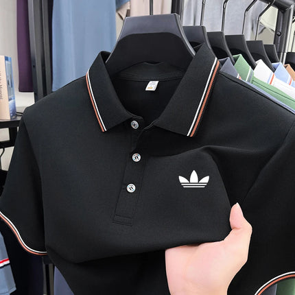 Men's 2026 boutique short sleeved polo shirt summer new fashion brand print versatile comfortable casual T-shirt breathable top
