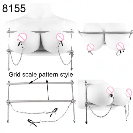 QKKQ Wearable Stainless Steel Breast Bondage Sexy Tools Chest Stimulate Nipples Massager BDSM Sex Toys Couple Erotic Accessories