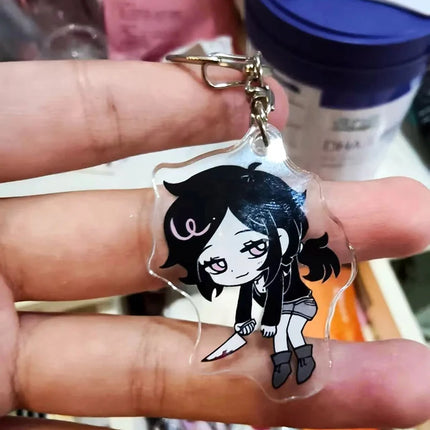 Game The Coffin of Andy and Leyley Cosplay Keychain Keyring Kawaii Acrylic 2Pcs/set Key Chain Bag Accessories Ornament Prop
