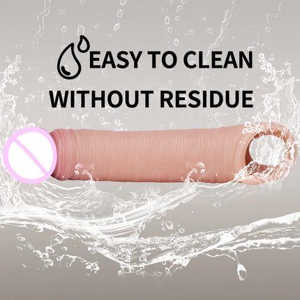 Extender Condom Penis Enlargement Ejaculation Penis for Men Sleeve Cock Ring Delay Lock Ring Sex Toys Artificial Penis Training