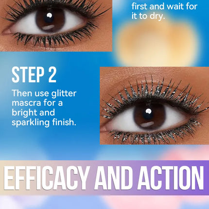 MLSMILE Shiny Pearlescent Colorful Mascara Waterproof Sweat Proof Quick Dry Lasting Matte Blue Mascara Glitter Gold Eyelashes