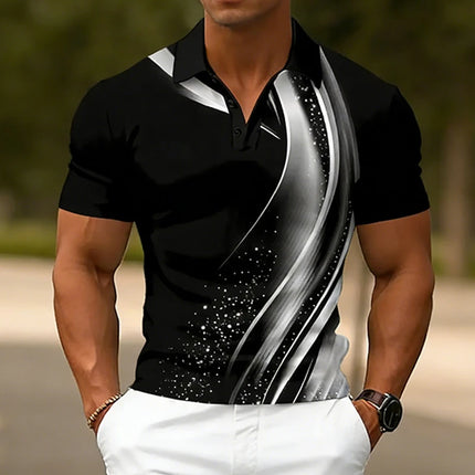 Men Summer Fashion Short Sleeve Golf Polo Shirt Middle Elasticity Men Business Casual Polo Shirt Tops