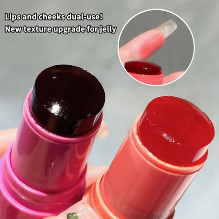 HERORANGE Jelly Blush Stick Brighten Cheek Rouge Dual Use Of Lips And Cheeks Blusher Waterproof Lasting Red Tint Cheek Color