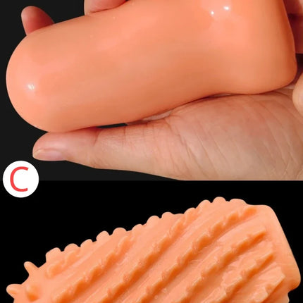 Male Masturbator Cup Manual Silicone Portable Sucking Airplane Cup Soft Vagina Blowjob Pocket Pussy Masturbation Sex Toy For Men
