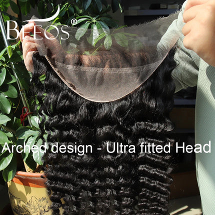 Ultra Fitted Skinlike 13x6 Real HD Lace Frontal Only Deep Wave Pre Plucked Human Hair HD Transaprent Lace Remy Hair Melt Skins