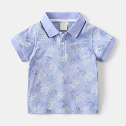 Basketball Shirt Boys And Toddlers' Short Sleeve Shirts Fashion Boys Turndown Printed Shirt ملابس اطفال