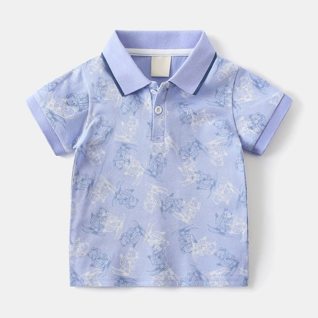 Basketball Shirt Boys And Toddlers' Short Sleeve Shirts Fashion Boys Turndown Printed Shirt ملابس اطفال