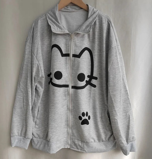 2025 Ropa Mujre Anime Hoodie Jackets Women's Clothing Stand Neck Zipper Cute Y2k Coat Casual Fashion Japanese Sweatshirts Tops