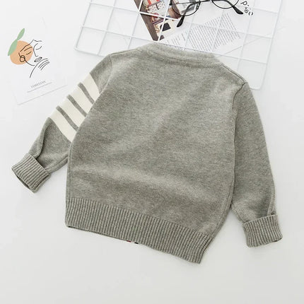 Kids Striped Knitting Cardigan Sweater Autumn Winter Boy Girl Pullover Sweater Boys Tops Outfit Clothing Children Soft Clothes