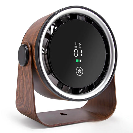 Large Capacity Rechargeable Desktop Fan 5000 mAh Mini Table Fan with 5-Speed 360° Rotation Wall-Mounted with Night Light