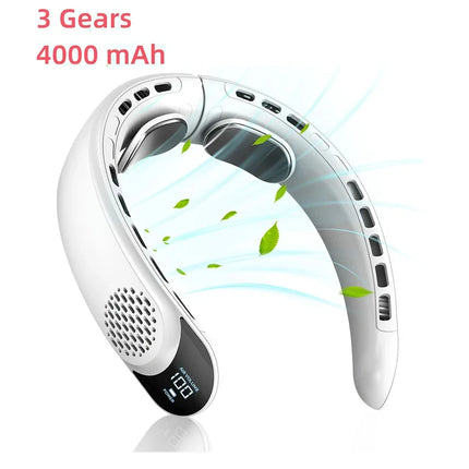 New Quad-Core USB Neck Fan Turbine Vaneless Design Easy Simple Control Carry for Outdoor Portable Portable Summer Gift Wearable