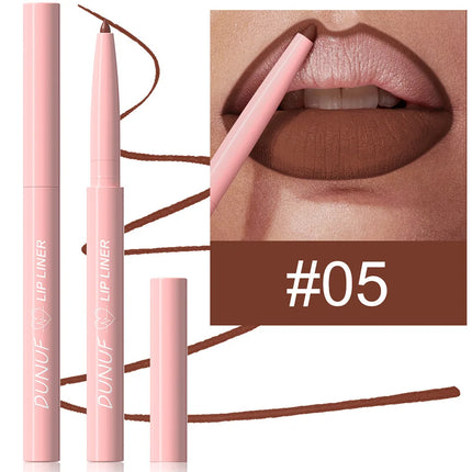 Long-Lasting Matte Tapered Nib Lip Liner Pencil Creamy Plumping Waterproof Natural Nude Brown Slim Lip Stain Makeup