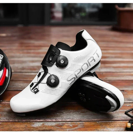 Cycling Shoes Road Bike Men White Breathable SPD Self-Locking Cleat Racing Road Bike Shoes Women Flat MTB Bicycle Sneakers