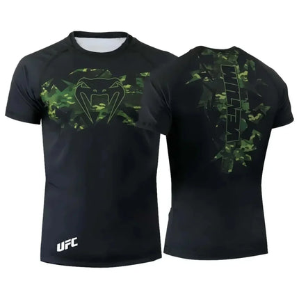 Hot Summer Selling UFC Boxing Fighting Competition Men's T-shirt Fashion Quick Drying Casual Breathable O-neck Short Sleeve Tops