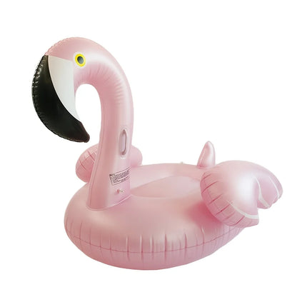 Luxury Style Feather/1pc Pink Flamingo Inflatable Ride-On/Thickened PVC Durable Pool Float/Summer Beach Vacation Photo Prop