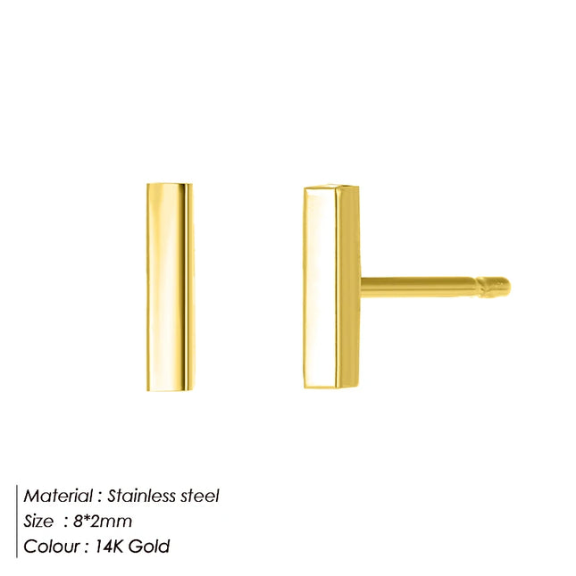 EManco Stainless Steel Stud Earrings for Women Korean Small Earrings Fashion Jewelry Minimalist Women's Stud Earrings Wholesale