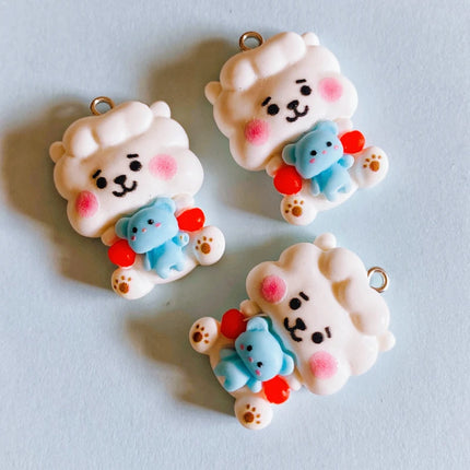 10PCs Cute Animal Cartoon Koala Resin Charms for jewelry making Pendant Small Character Mum Gifts Earring Necklace Accessories