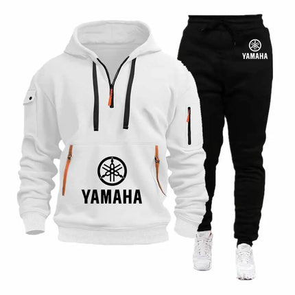 YAMAHA 2026 Spring Autumn Men's Half Zipper Hoodie Sweatshirt Casual Sports Pullover Harajuku Long-sleeved Loose Coat Windproof