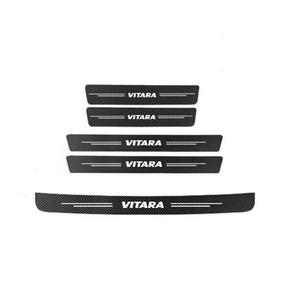 Carbon Fiber Car Sticker Car Door Trunk Protective Strip Anti Scratch Decal for Suzuki VITARA Logo Car Accessories