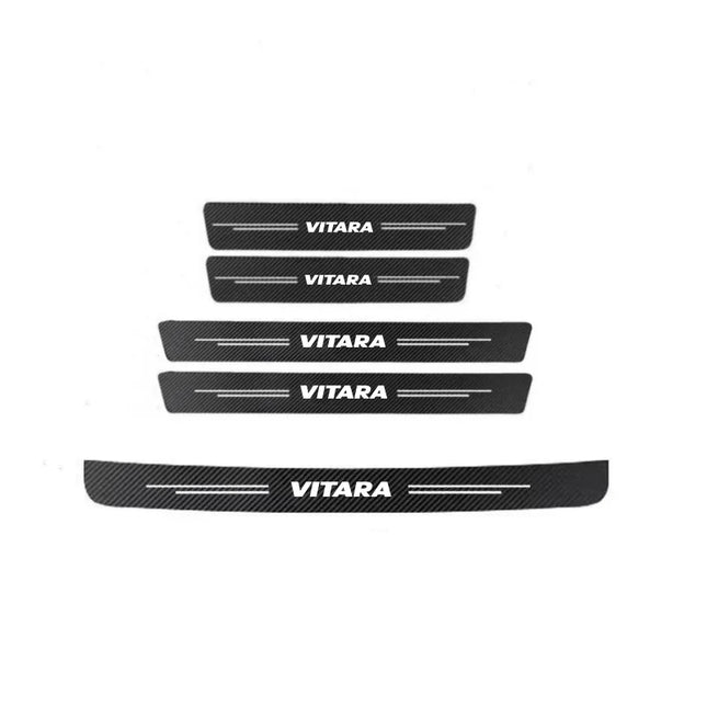 Carbon Fiber Car Sticker Car Door Trunk Protective Strip Anti Scratch Decal for Suzuki VITARA Logo Car Accessories