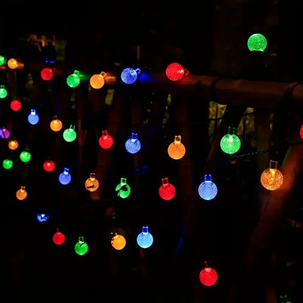 Solar Bubble Ball Light String Crystal Ball Solar Light with 8 Functions 200LEDs Christmas Halloween Festival Decorations